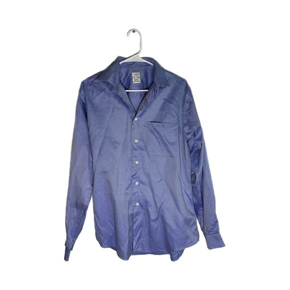 Pronto Uomo Blue Fitted No Iron Men’s Dress Shirt, Medium, 15.5, Pre-owned - Picture 3 of 5